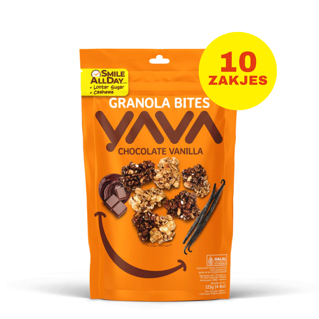 10 x YAVA Granola Bites - Chocolade Vanille