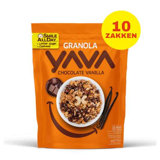 10 x Granola 400 gram - Chocolade Vanille