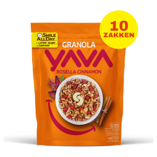 10 x YAVA Granola 400 gram - Hibiscus Kaneel