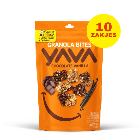 10 x YAVA Granola Bites - Chocolade Vanille