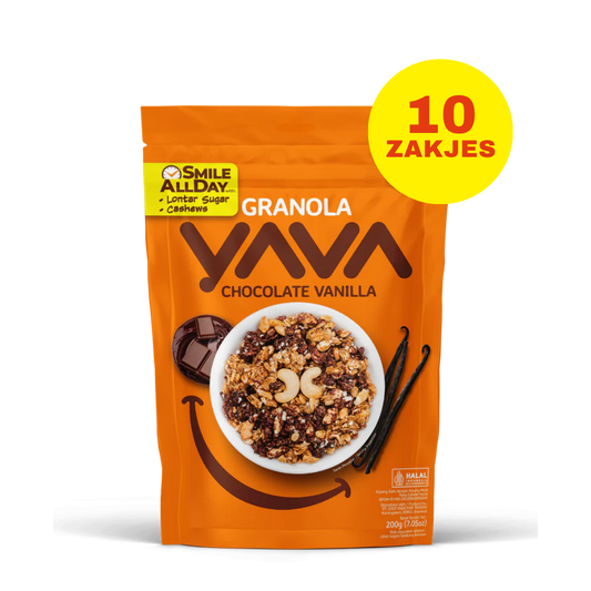 10 x YAVA Granola 200 gram - Chocolade Vanille