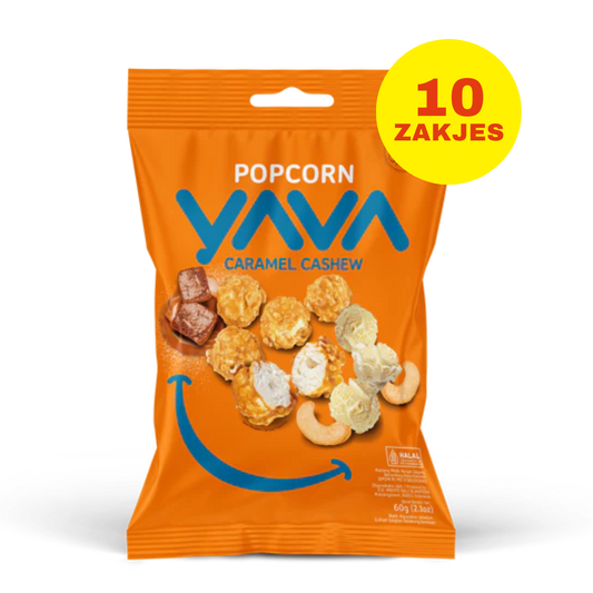 10 x YAVA Popcorn 60 gram - Karamel Cashew